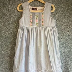 Embroidered Blue Kids Dress